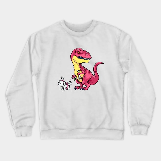 Jurassic Dog Park (Rex) Crewneck Sweatshirt by ArtByJamesPowell